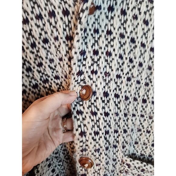 Vintage CCH Import Button Up Handknit Fair Isle Wool Jacket Cardigan Sweater M/L - Picture 4 of 7